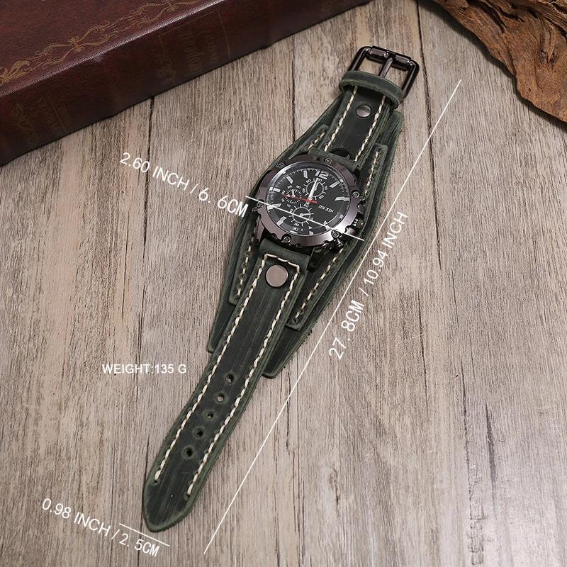 Montres à Quartz pour hommes montre-Bracelet de luxe 2024 bracelet en peau de vache montre de Style 
