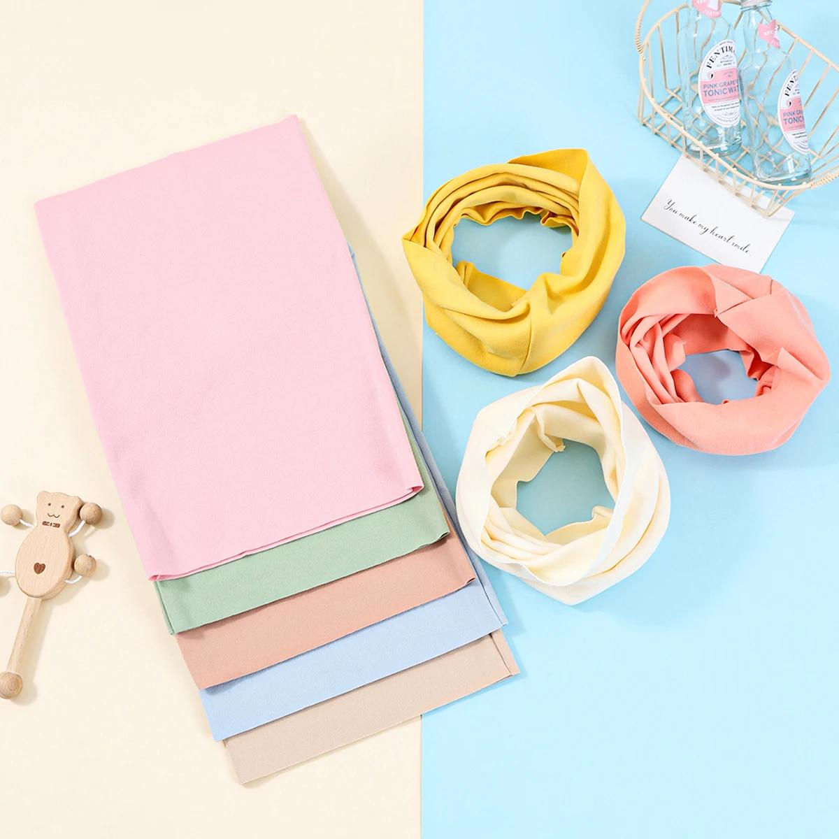 Écharpe en coton pour enfants, écharpe polyvalente à col rond, imprimé solide, chaud, coupe-vent, po