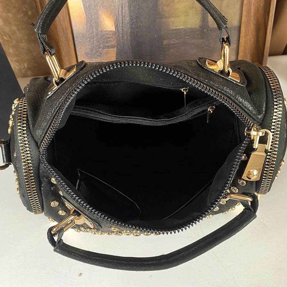Sac à main à bandoulière de Style Punk clouté en diamant pour femmes, tendance haut de gamme, grande