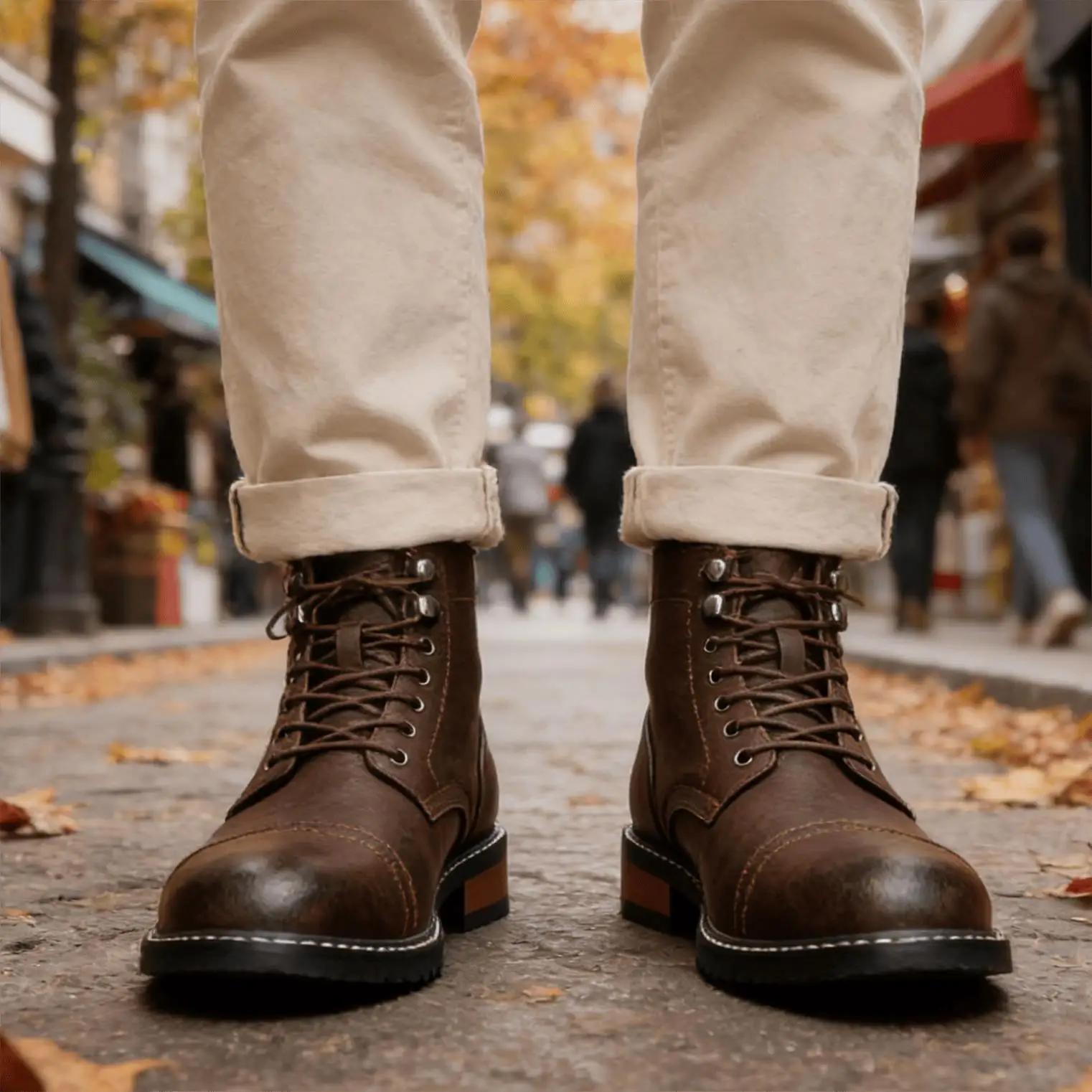 Bottines en cuir confortables de marque tendance 2026, bottines décontractées à la cheville
