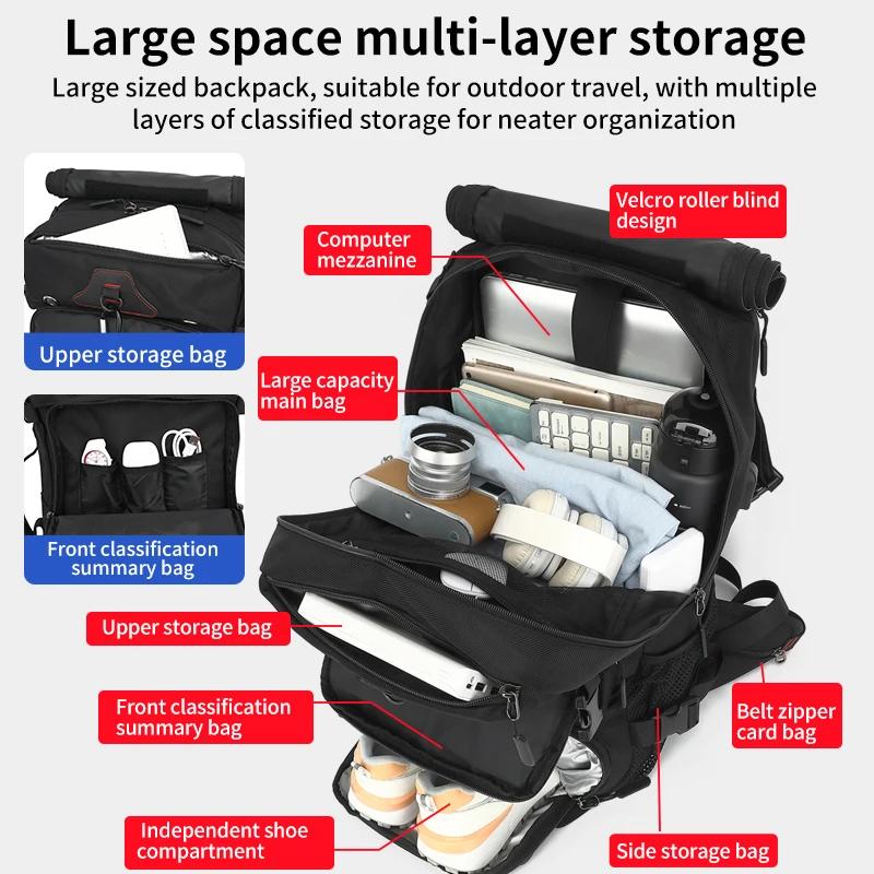 Sac à dos de voyage pour homme, sac à dos décontracté pour homme pour voyage, grand sac à dos de voy
