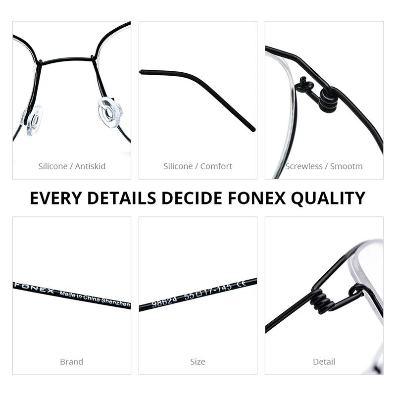 FONEX alliage de titane lunettes cadre hommes marque Design lunettes ultraléger danemark corée Morte