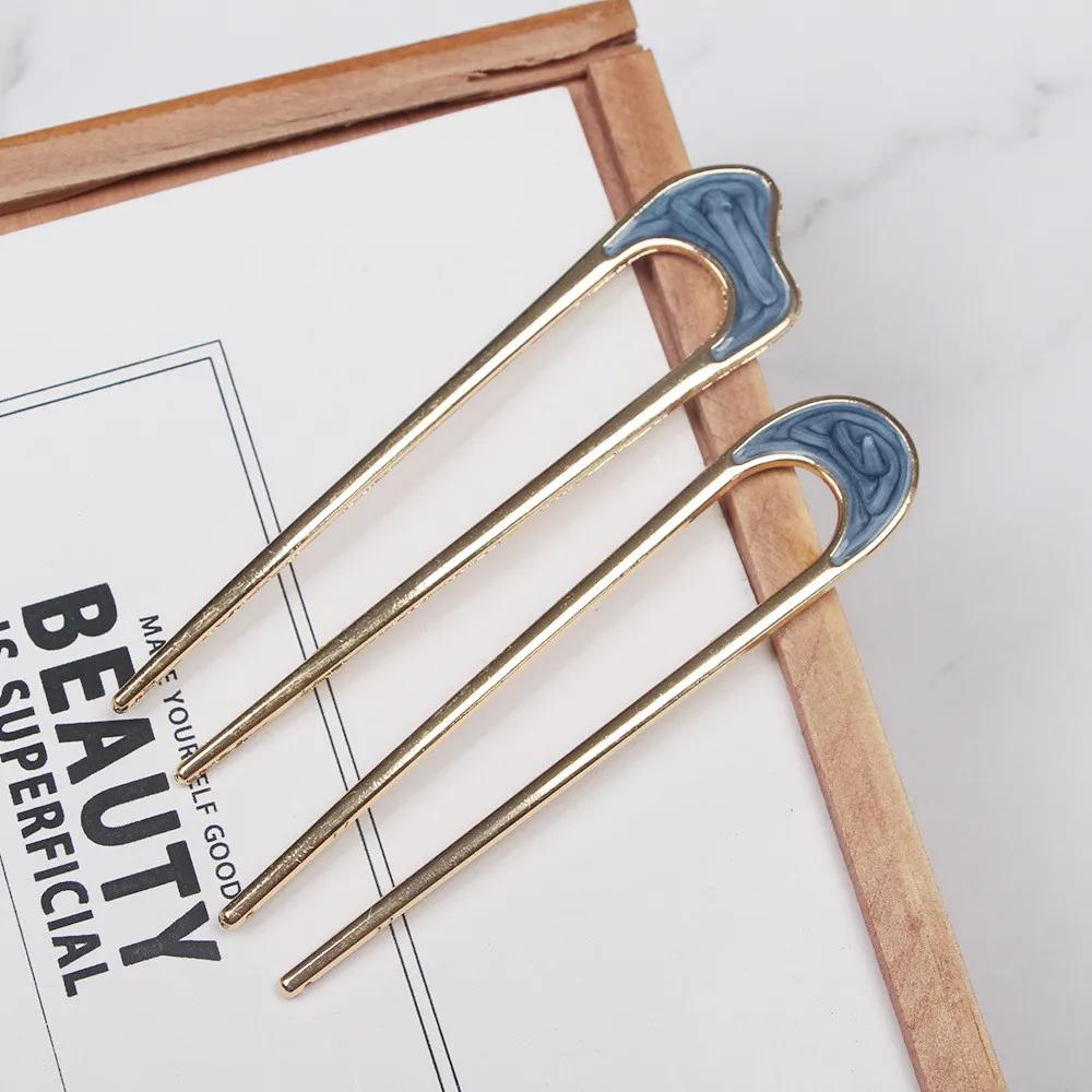 Épingle à cheveux en forme de U en métal pour femmes, fourche à cheveux en U, épingle à cheveux fran