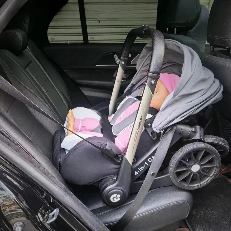 Poussette 4-en-1 Premium 2026 tout-en-un pour nouveau-né, pliable compacte, siège auto bidirectionne
