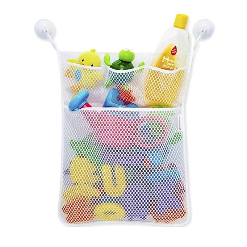 Jouets de bain pour réception-cadeau pour bébé, maille de rangement blanche pour jouets pour enfants