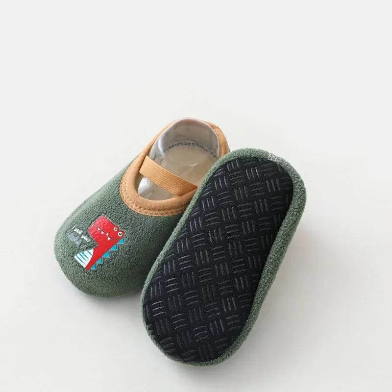 Chaussures antidérapantes pour nouveau-né garçon et fille, pantoufles d'hiver pour intérieur et exté