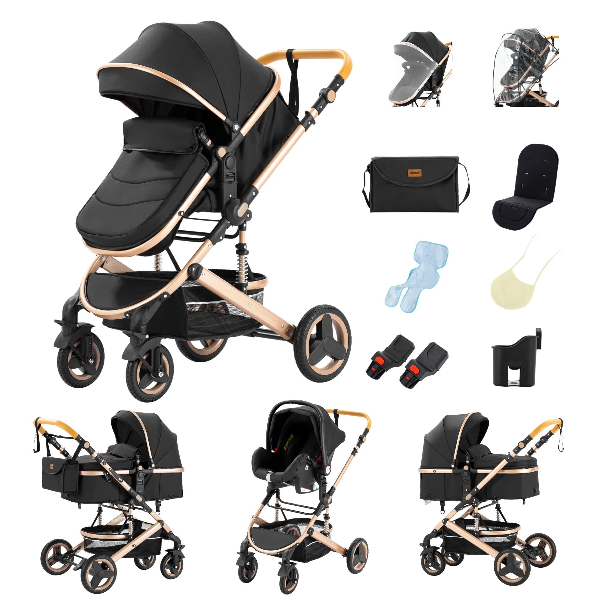 Poussette de luxe 3 en 1 pour bébé, portable, pliable, avec cadre en aluminium, pour nouveau-né et n