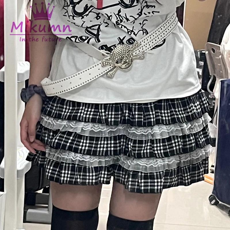 Mikumn-Jupes à carreaux pour filles punk, Harajuku Y2k, Kawaii, jupes pour femmes, gothique japonais