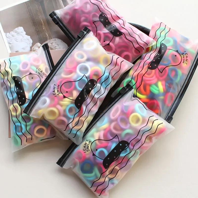 100 pièces 2CM enfants bandes de cheveux élastiques filles gomme Scrunchie élastique pour enfants Ny