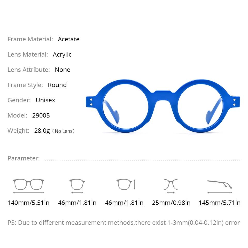 NIANZHEN acétate lunettes cadre hommes nouveau rond marque Design lunettes femmes rétro Vintage lune