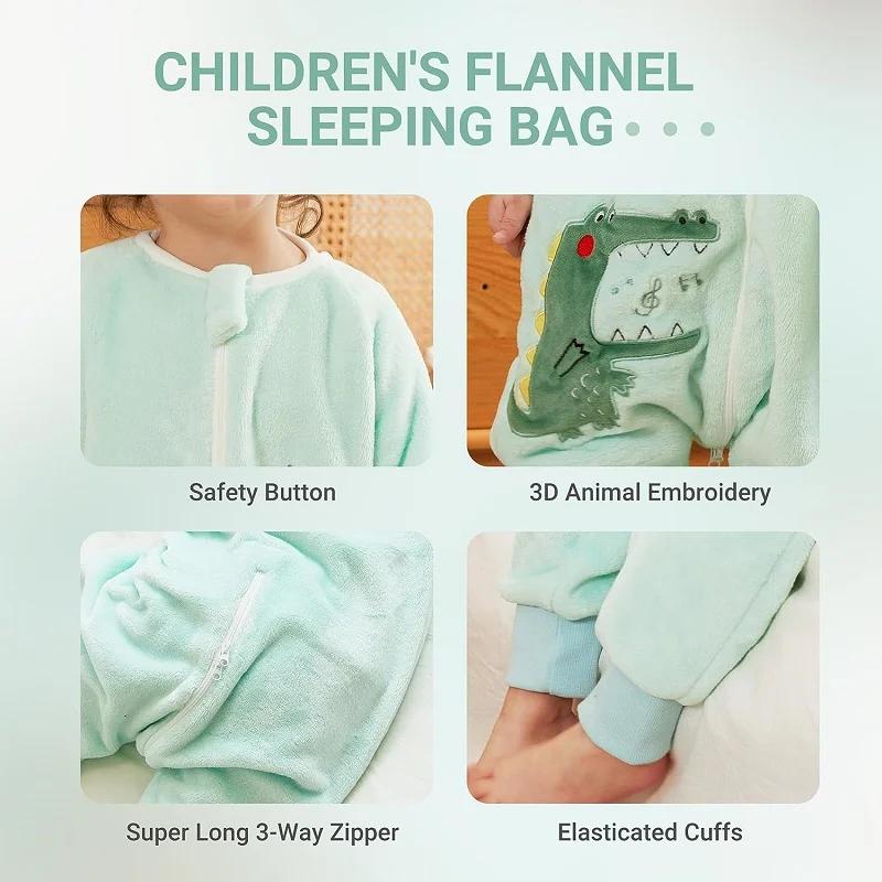 MICHLEY dessin animé flanelle enfants bébé sac de couchage sac chaud hiver vêtements enfant en bas â