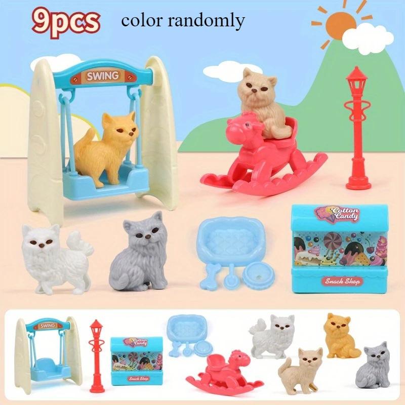 Mignon chien panier pour animaux de compagnie jouets de famille chien poupée ensemble Cage jouets sc