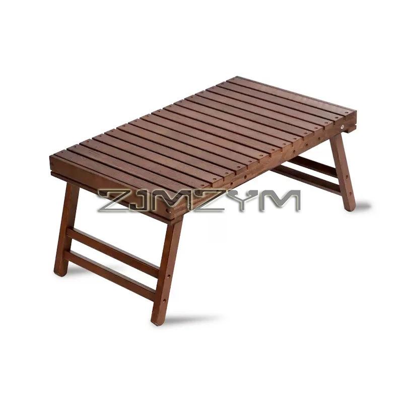 Table d'extérieur pliante en bois massif, Portable, pour Camping, randonnée, Barbecue, petite Table,