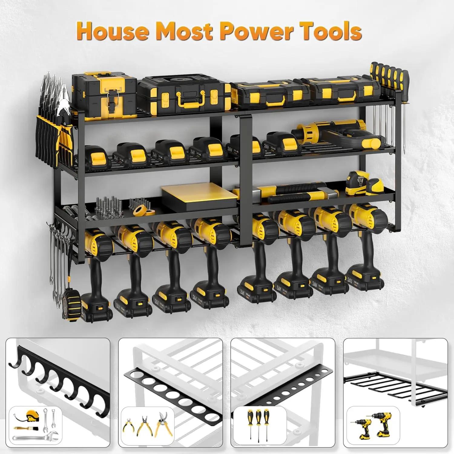 Organisateur d'outils électriques, support mural, étagère à outils en métal robuste, cintre de perce