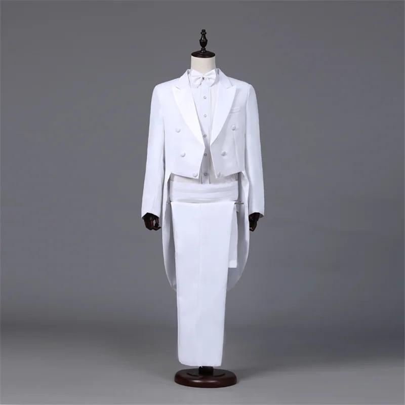 Manteau de queue pour hommes, classique, moderne, blanc et noir, Style basique, costume pour hommes 