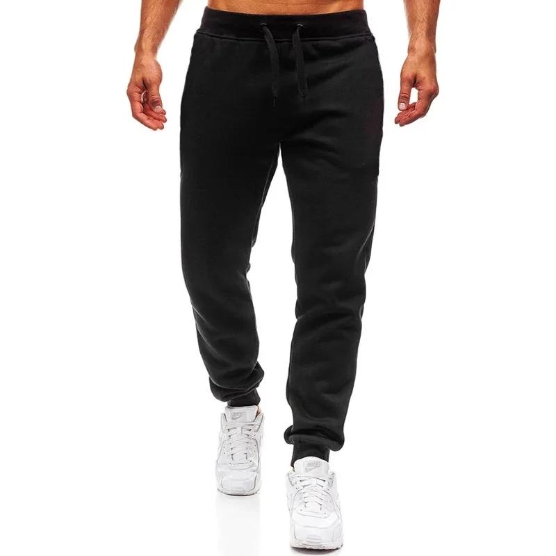 Automne hiver hommes Joggers cordon pantalons décontractés polaire pantalons de survêtement entraîne