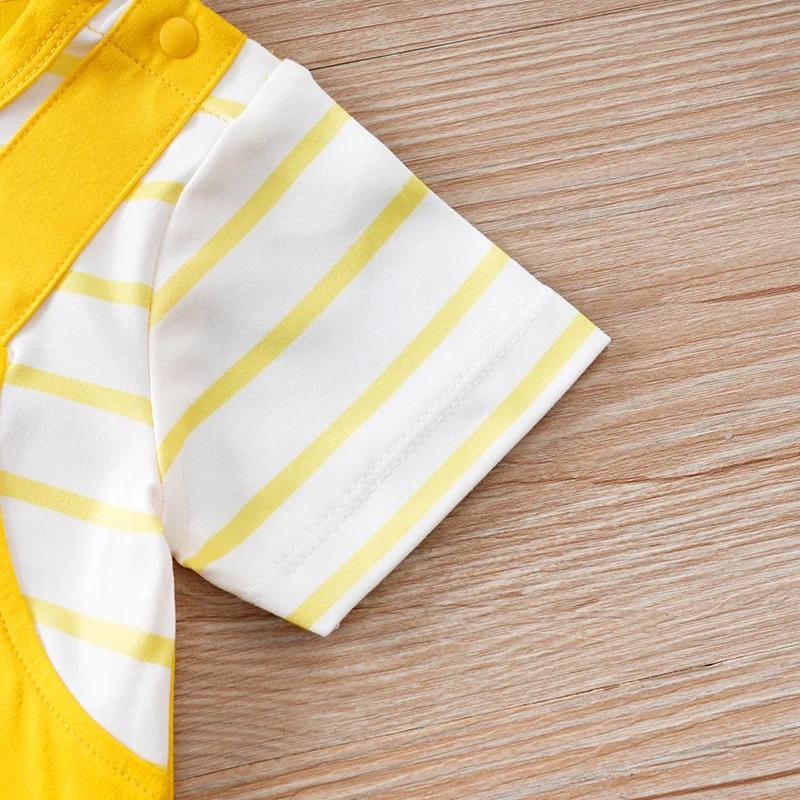 Vêtements pour nouveau-né, Animal-YellowDogPrint, combinaison pour nourrissons, manches courtes, pyj