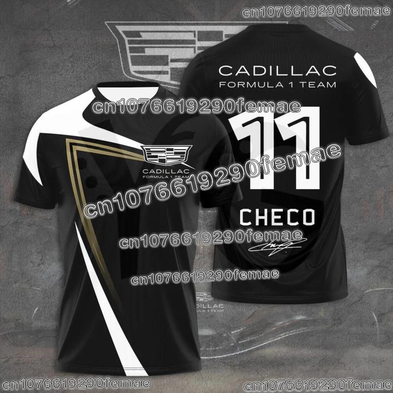 T-shirt pour homme de l'équipe Cadillac Racing avec impression 3D, chemise à manches courtes à sécha
