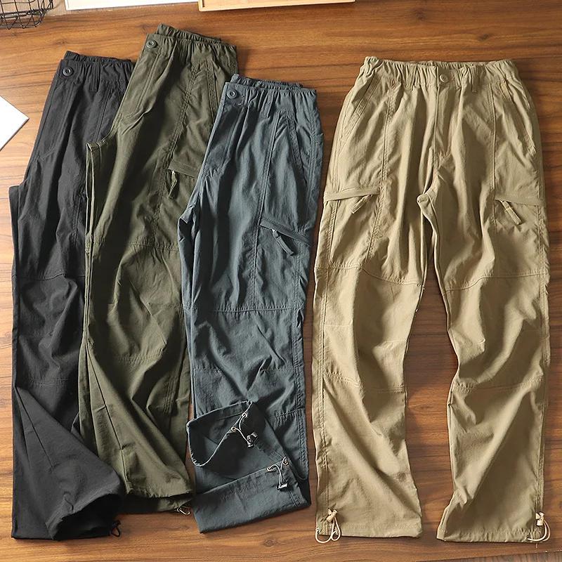 Pantalon cargo d'été pour homme, style urbain, pantalon de jogging ample, pantalon de randonnée long