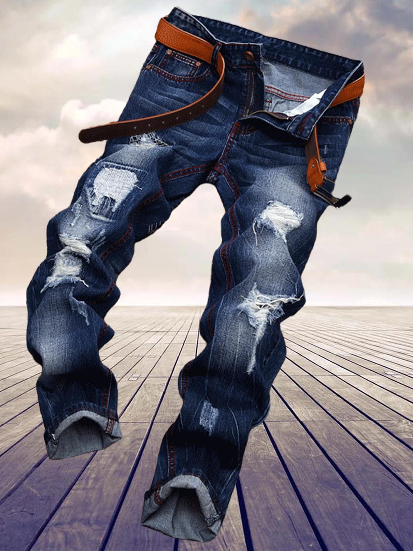 Tendance des jeunes américains pour fabriquer des jeans droits des vieux hommes