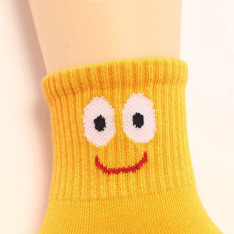 5 paires de chaussettes pour enfants, mignonnes et amusantes, motif d'émoticônes, confortables et re