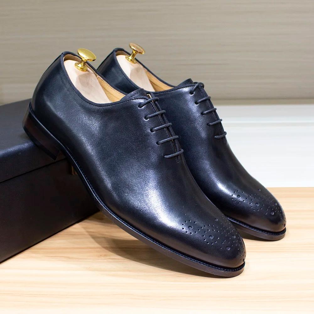 Chaussures provoqué faites à la main en cuir véritable pour hommes, style italien classique, coupe c