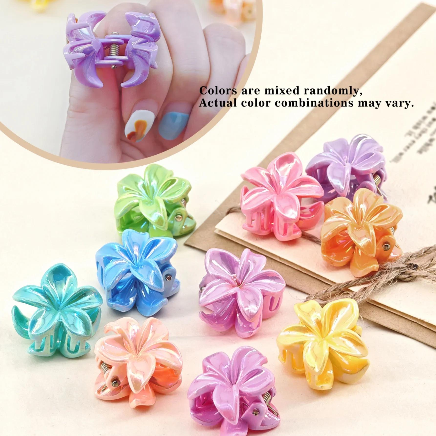 Pinces à cheveux d'été en forme de fleur de jonquille de couleurs mélangées, 10 pièces, jolies pince