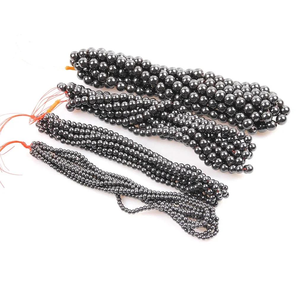 Pierre naturelle magnétite hématite perles en vrac pierre biliaire noire magnétique pour les femmes 