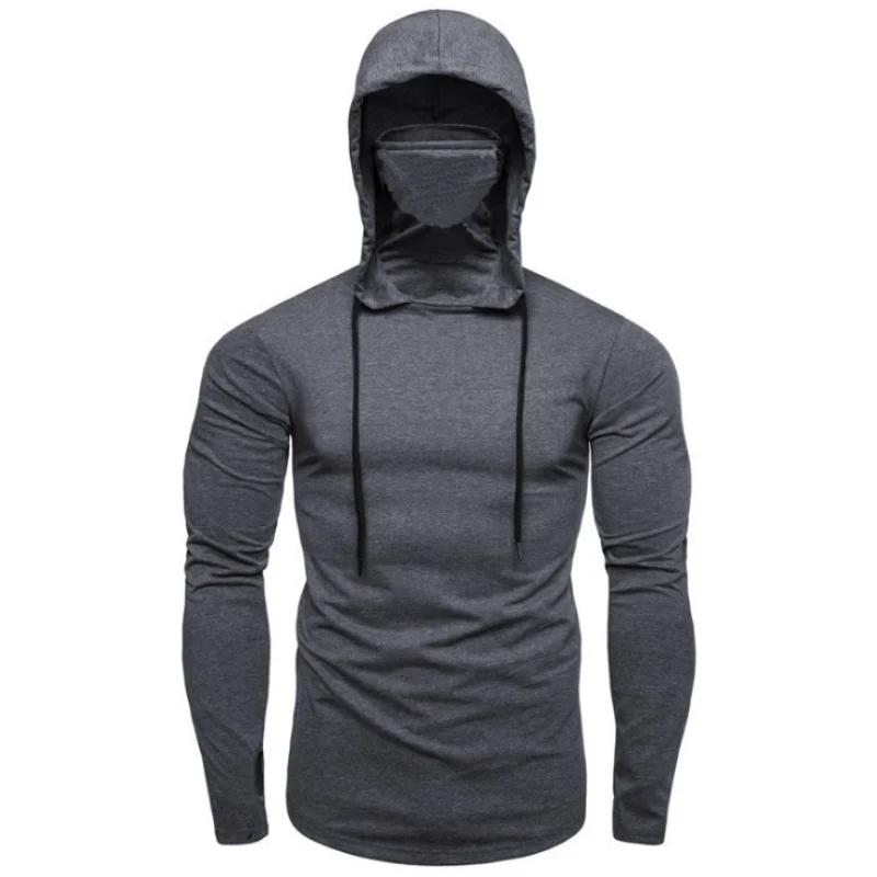 Sweat à capuche fin pour hommes, avec masque, épissure décontractée, grand masque, pour cyclisme, mo