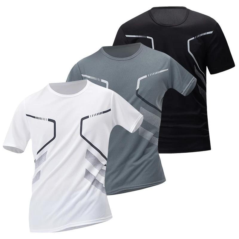 1/3 pièces hommes quatre saisons imprimé à manches courtes sport Fitness séchage rapide confortable 