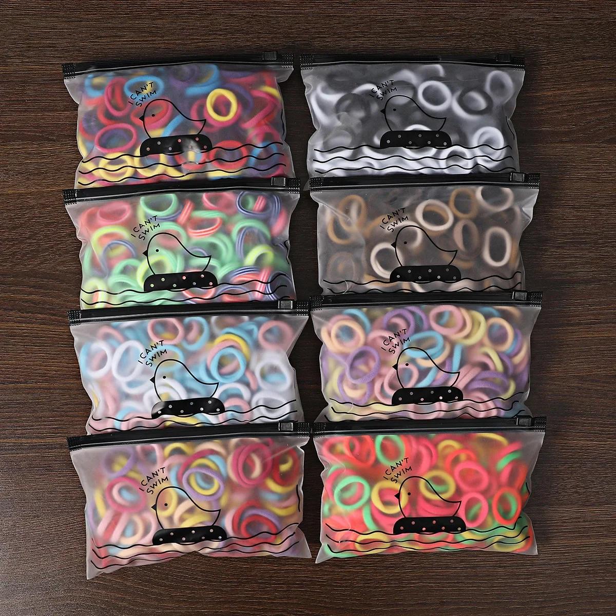 50/100 pièces bandes de cheveux pour enfants coloré Nylon Scrunchie cheveux cravates élastique enfan