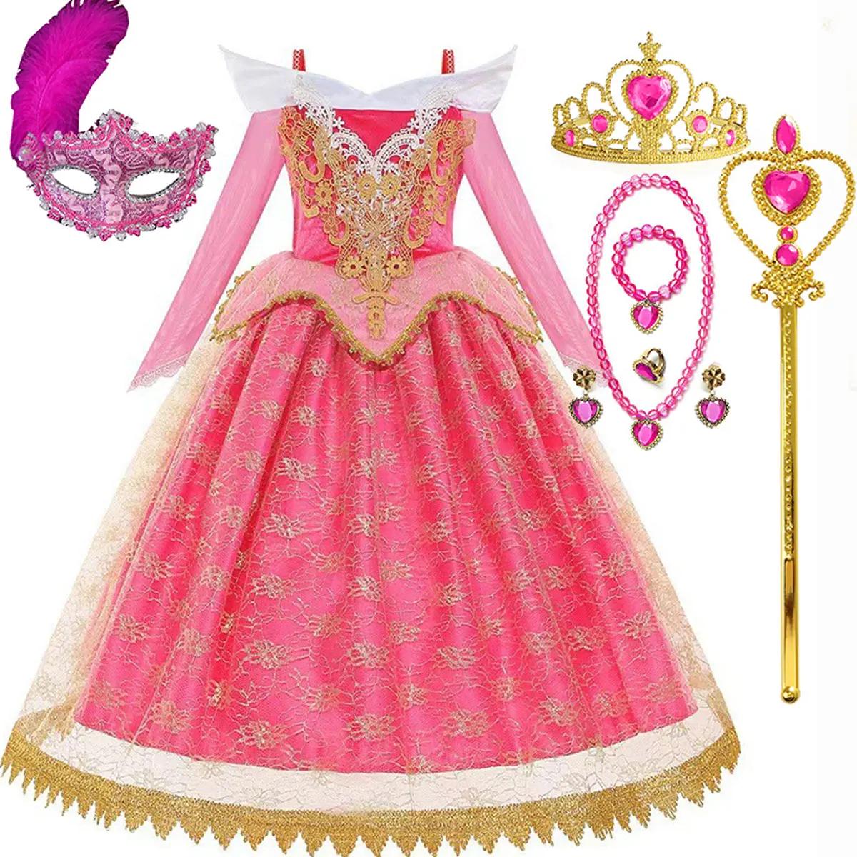 Robe de princesse Cosplay la belle au bois dormant pour filles, Costume de princesse raiponce la rei