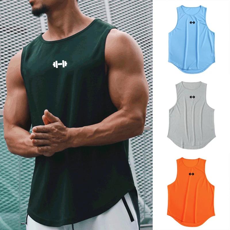 Débardeur de gymnastique d'été pour hommes, vêtements d'entraînement de Fitness, chemise ample sans