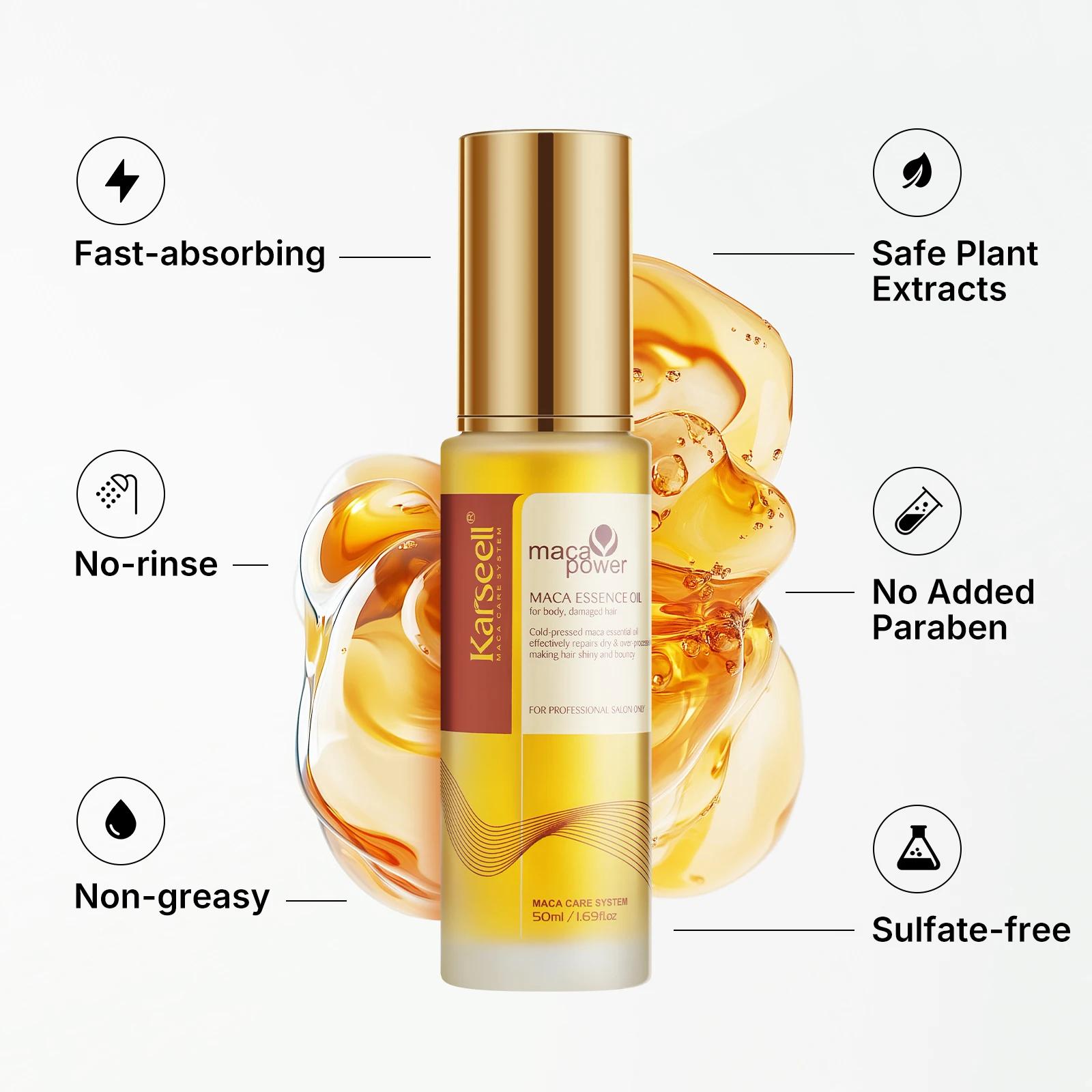 Karseell – huile capillaire pour la guérison des cheveux, pressée à froid, sans poids, huile d'argan