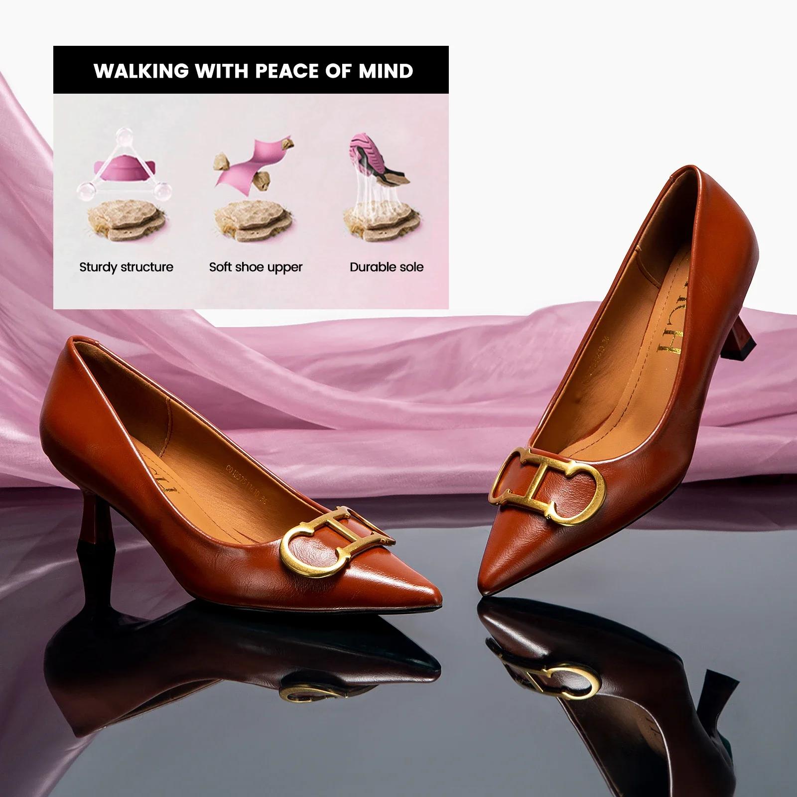 CHCH-Chaussures de Marque en Cuir Verni pour Femme, à Talons Hauts et Pointus, Style Bateau, pour Ma