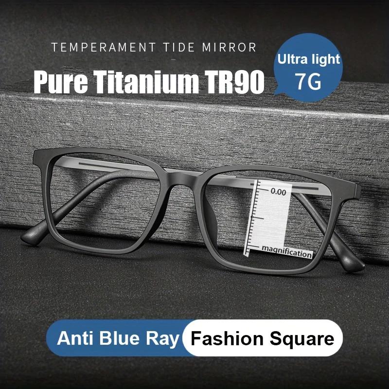 Lunettes de lecture multifocales progressives pour hommes, monture en titane, lunettes d'ordinateur 