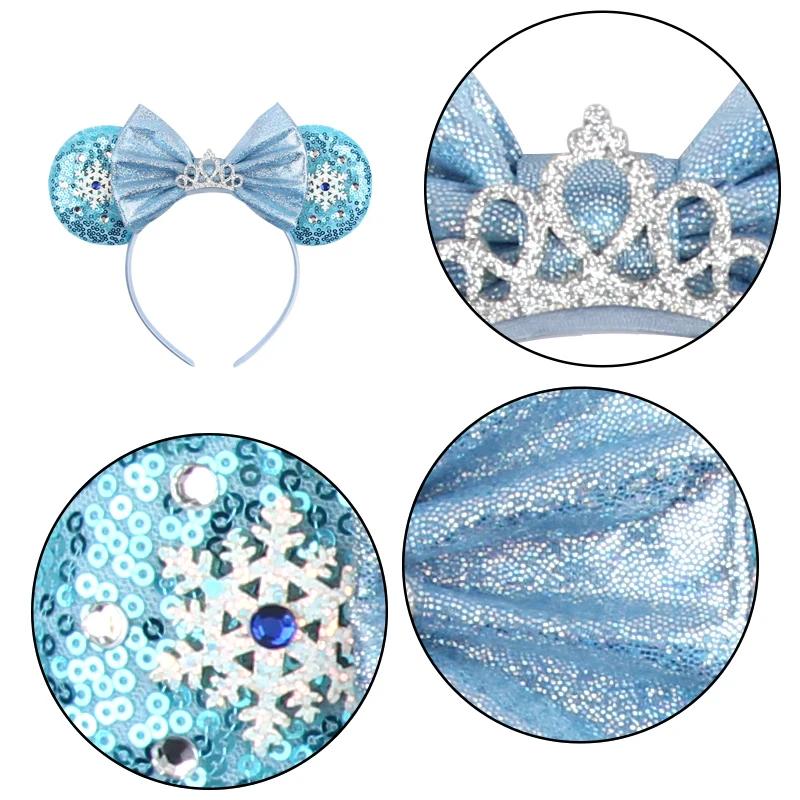 Nouveau Chic Mickey Mouse oreilles bandeau grand beau nœud paillettes bandeau femmes cadeau d'annive