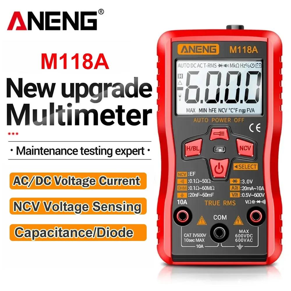 Multimètre numérique Mini Mmultimetro 6000 points ANENG M118A tension ca capacité automatique résist