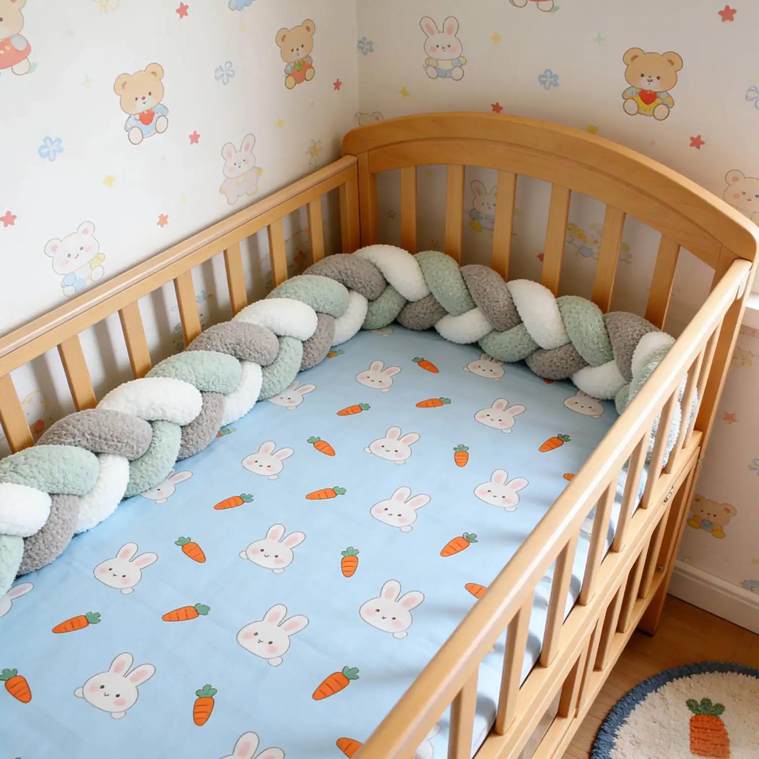 Protecteur de lit bébé 3M, coussin tressé pour lit bébé, décoration de chambre pour garçon et fille,