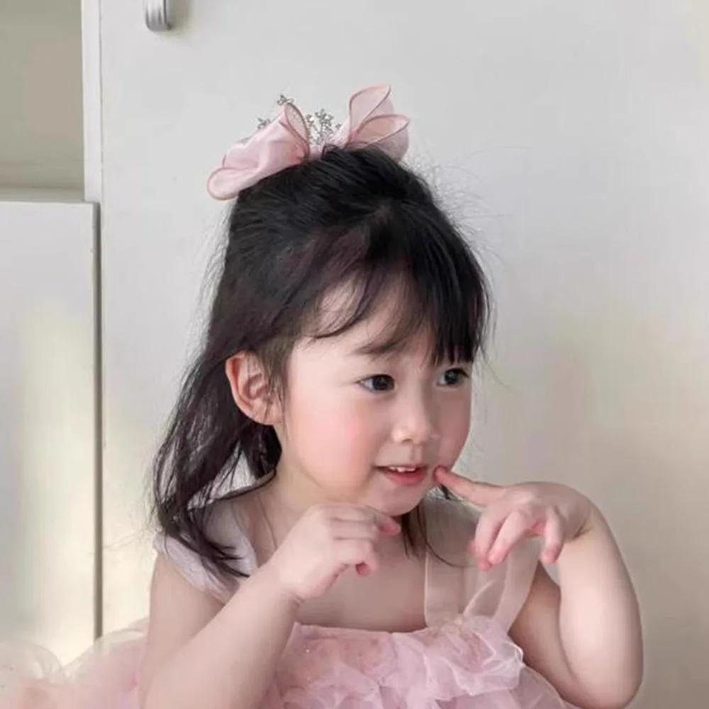 Épingles à cheveux princesse gros nœuds pince à cheveux enfants couronne ruban bec de canard pince f