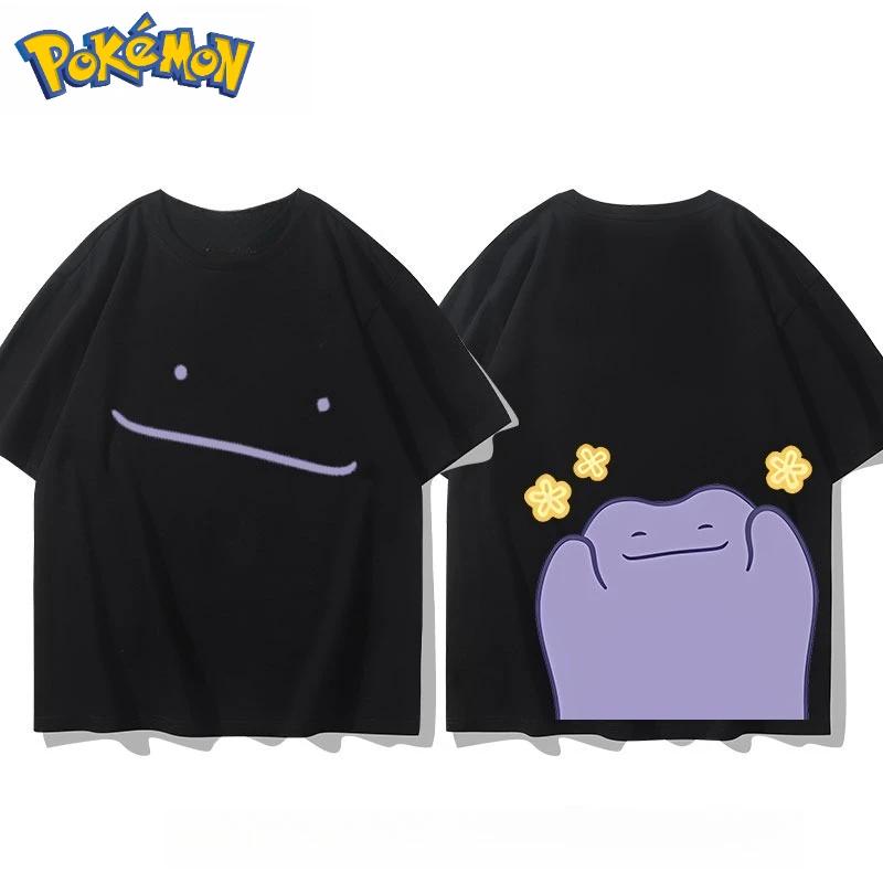 T-shirt imprimé Pokémon Ditto pour hommes et femmes, nouvelle collection d'été Y2K, ample, décontrac