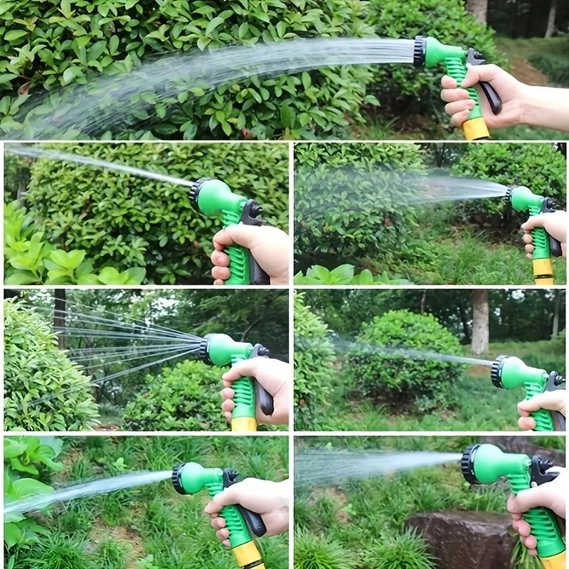 Tête d'arrosage de tuyau d'eau d'irrigation de jardin avec buse à 7 fonctions, tuyau à ressort de li