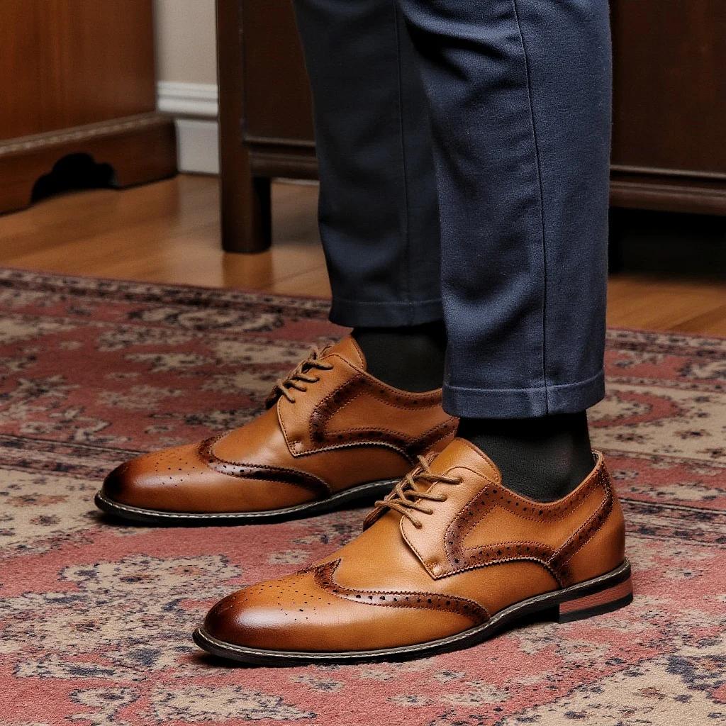 Chaussures en cuir pour hommes, élégantes et confortables, chaussures formelles pour gentleman.