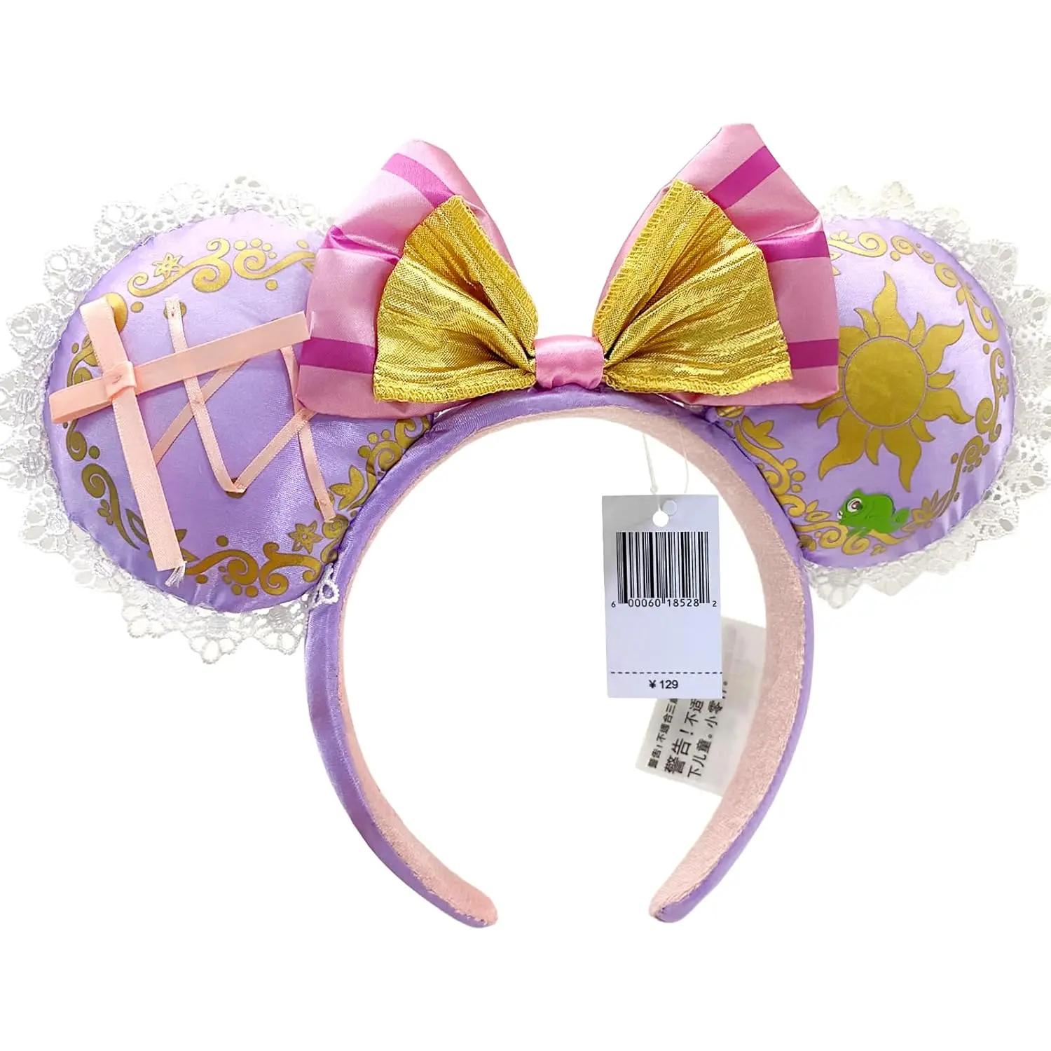 Serre-têtes oreilles de Mickey Mouse, bandeaux Raiponce, accessoires de fête d'anniversaire, Noël, H