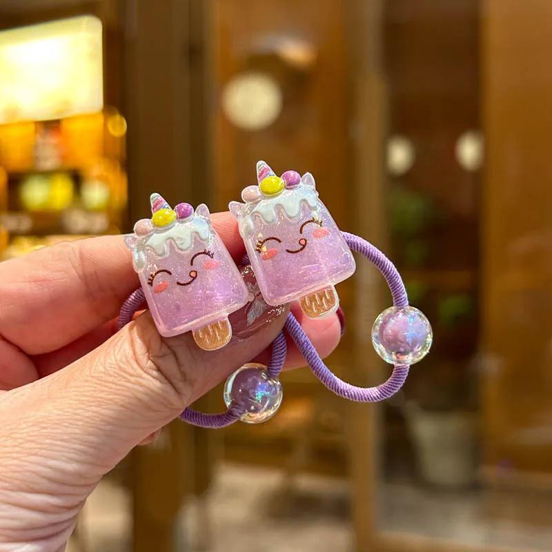 Jolies bandes élastiques arc-en-ciel pour filles, accessoires pour cheveux pour enfants, vêtements d