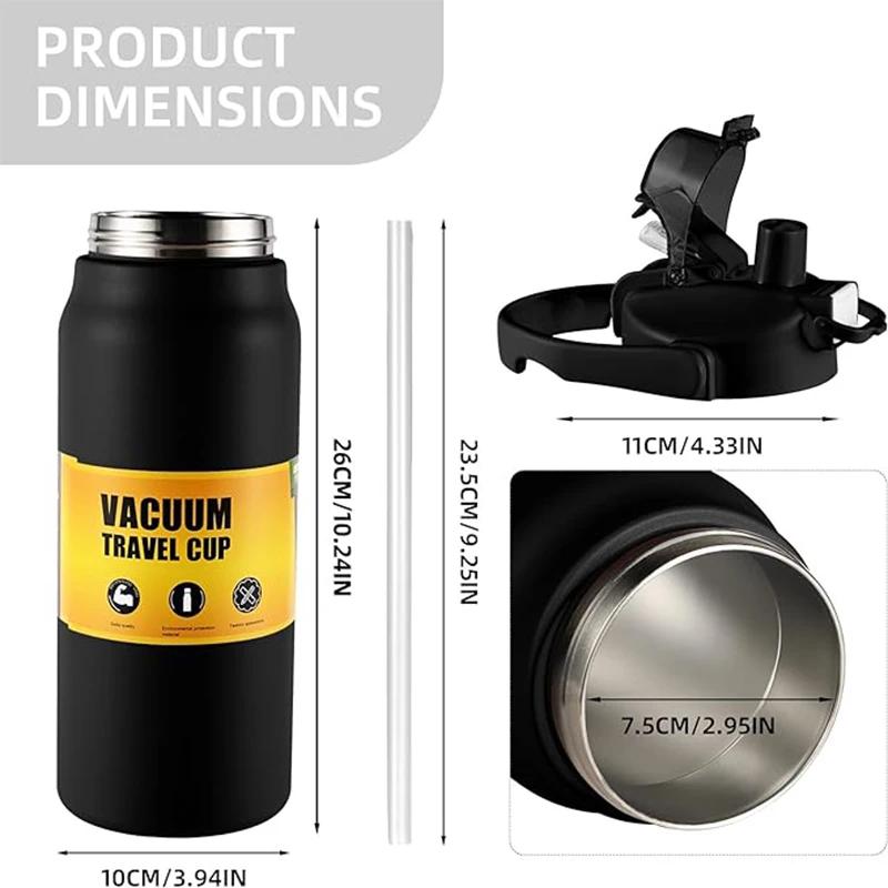 Bouteille d'eau thermos isolée sous vide, sans BPA, acier inoxydable, d'extraction HI Flask, café fr