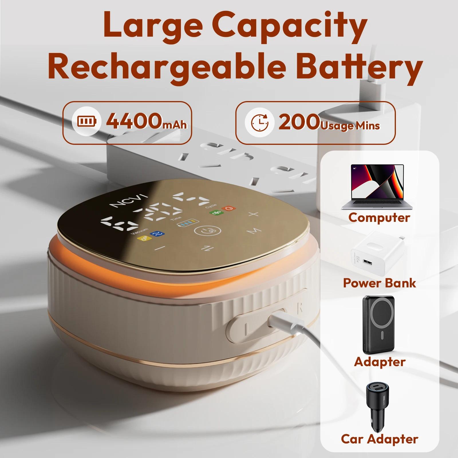 Tire-lait électrique double NCVI, batterie 4400 mAh, faible bruit, pompe à lait réglable, écran LED