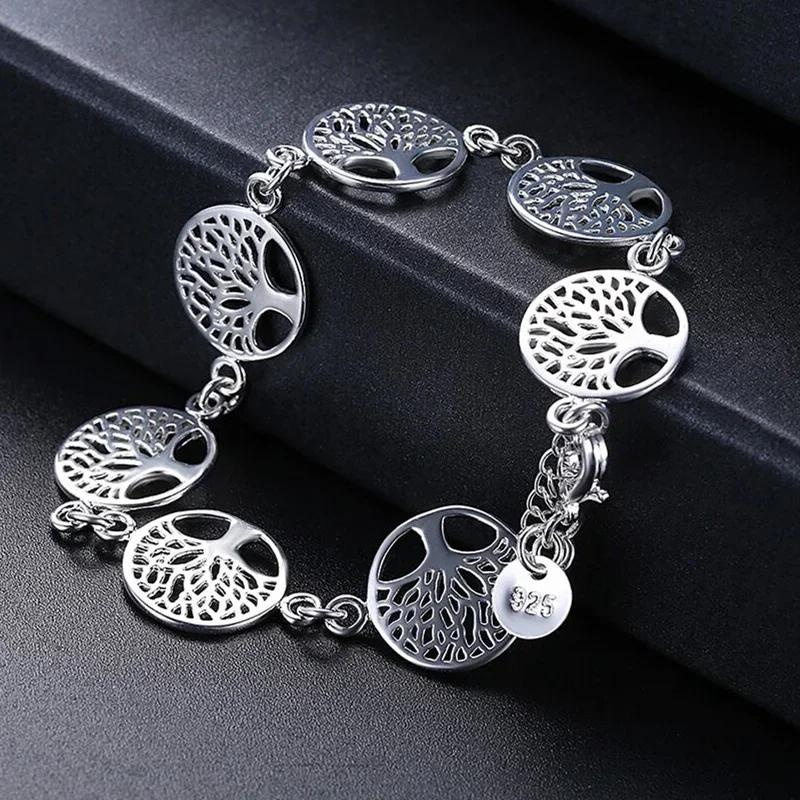 Nouveau Bracelet en argent Sterling 925 arbre de vie Bracelet pour femmes bijoux de fiançailles cade