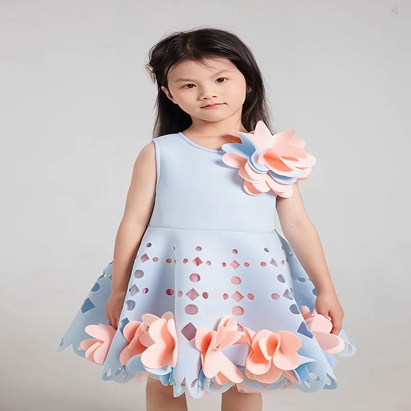 Nouvelle Robe Tutu Style Chinois pour Filles 2026, Costume de Princesse à Fleurs 3D, Robe de Demoise