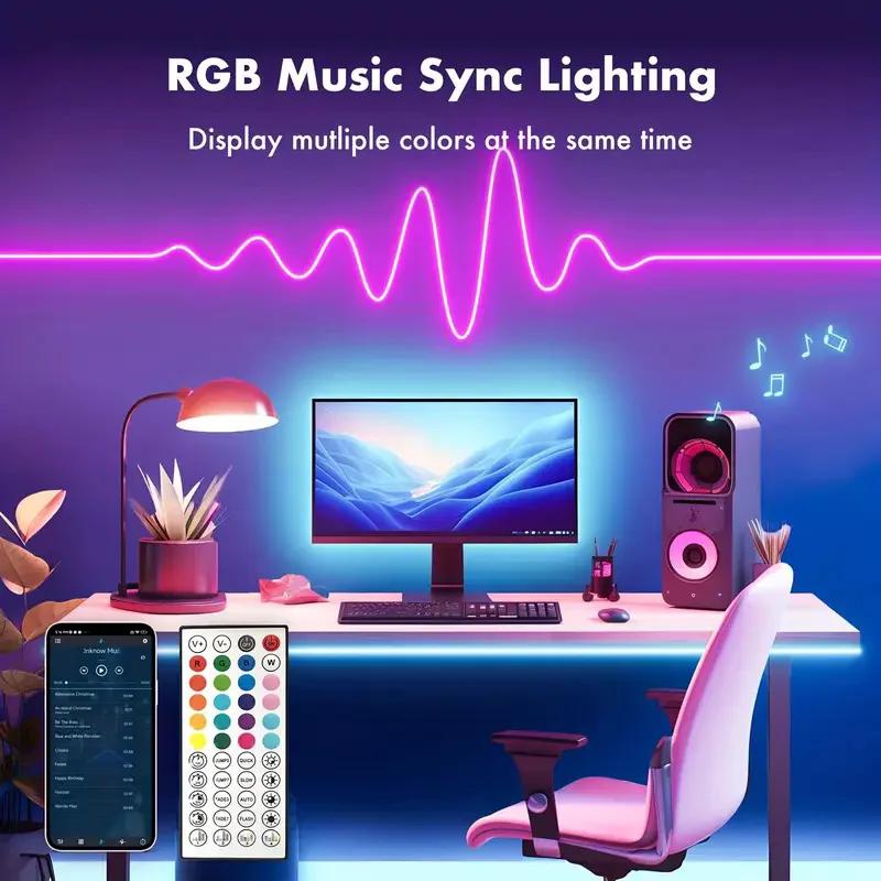 Bande LED néon RGB 3535 DC24V avec prise EU, 5/10/15/20/30M, synchronisation musicale Bluetooth, éta